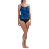 Caribbean Joe Printed Tiered Tankini Top (For Women)