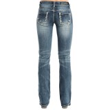 Rock & Roll Cowgirl Zigzag Crystal Jeans - Low Rise, Bootcut (For Women)