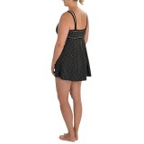 Longitude Dot-to-Dot Empire Swim Dress (For Plus Size Women)