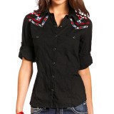 Panhandle Slim Aztec-Embroidered Western Shirt - Snap Front, Long Sleeve (For Women)