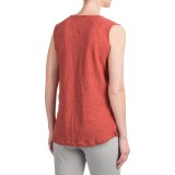 Kenar Linen Muscle Shirt with Shoulder Yokes - Sleeveless (For Women)