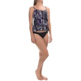 Caribbean Joe Printed Tiered Tankini Top (For Women)