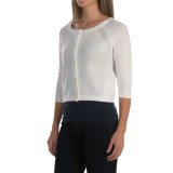 Inhabit Crop Cardigan Sweater - 3/4 Sleeve (For Women)