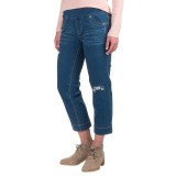 Patched Pull-On Capri Jeggings (For Women)
