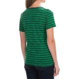 G.H. Bass & Co. Streaked Stripes Shirt - Asymmetric Hem, Short Sleeve (For Women)