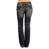 Rock & Roll Cowgirl Pyramid Stud Jeans - Low Rise, Bootcut (For Women)