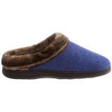 Acorn Faux-Fur Collar Scuff Slippers - Wool Blend (For Women)