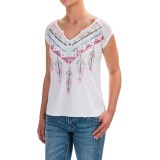 Roper Tribal Feather Shirt - Short Sleeve (For Women)