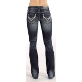 Rock & Roll Cowgirl V-Embroidery Jeans - Low Rise, Bootcut (For Women)