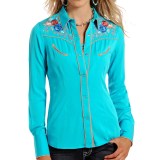 Panhandle Slim Retro Embroidered Western Shirt - Snap Front, Long Sleeve (For Women)