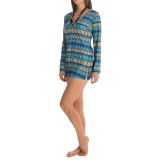 La Blanca Strappy V-Neck Tunic Cover-Up - Long Sleeve (For Women)