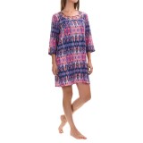 Dotti Printed Swimsuit Cover-Up Tunic - Long Sleeve (For Women)