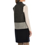 Tahari Long Color-Blocked Wool Vest (For Women)