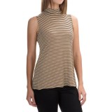Cable & Gauge Striped Mock Neck Tank Top (For Women)