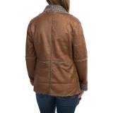 dylan Embossed Suede Pile Coat - Reversible, Long Open Front (For Women)