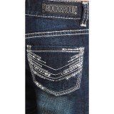 Rock & Roll Cowgirl Multi V Rhinestone and Silver Bootcut Jeans - Low Rise (For Women)