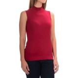 August Silk Standard Turtleneck - Sleeveless (For Women)