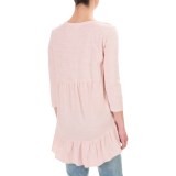 dylan Cotton Slub Shirt with Flounced Rib-Knit Hem - 3/4 Sleeve (For Women)