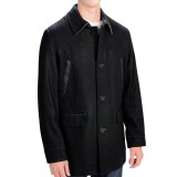 Cole Haan Melton Wool Coat - Leather Trim (For Men)