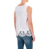 St. Tropez West Gauzy Lace-Trimmed Tank Top (For Women)