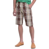 OTB Plaid Flat-Front Shorts - Cotton Blend (For Men)