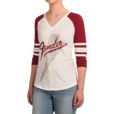 Lucky Brand Fender Baseball T-Shirt - 3/4 Sleeve (For Women)