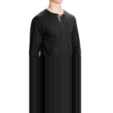 Hanes Beefy-T Henley Shirt - Cotton, Button Neck, Long Sleeve (For Men)