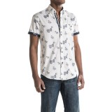 Report Collection Reverse Floral Print Sport Shirt - Short Sleeve (For Men)