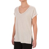 Harmony and Balance Brushed V-Neck Shirt - Short Sleeve (For Women)