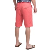 Natural Blue Linen Dress Shorts - Flat Front (For Men)