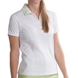EP Pro Carefree Collection Polo Shirt - Floral Print Collar, Short Sleeve (For Women)