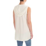 Cable & Gauge High-Low Hoodie Vest - Viscose (For Women)