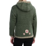Laundromat Flower Wool Hoodie - Fleece Lined, Full Zip (For Women)