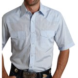 Roper Classic Tone-on-Tone Shirt - Snap Front, Short Sleeve (For Men and Big Men)