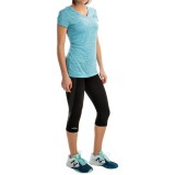 Spalding Striped Space-Dye T-Shirt - Short Sleeve (For Women)