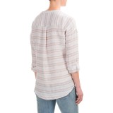 St. Tropez West Striped Linen Shirt - Roll-Tab Long Sleeve (For Women)