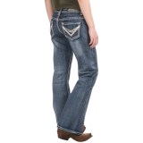 Rock & Roll Cowgirl Ivory Leather and Stitch Jeans - Riding Fit, Bootcut (For Women)