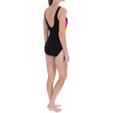 Longitude Color-Block High-Neck One-Piece Swimsuit (For Women)