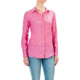 Jones New York Cross-Dye Linen Shirt - Roll-Up Long Sleeve (For Women)