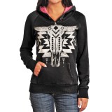 Rock & Roll Cowgirl Steer Head Hoodie (For Women)