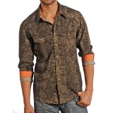 Rock & Roll Cowboy Poplin Printed Shirt - Snap Front, Long Sleeve (For Men)