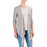 Workshop Republic Clothing Textured Cardigan Sweater - Open Front, 3/4 Sleeve (For Women)