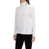 Jones New York Embroidered Holly Leaf Turtleneck - Cotton-Modal, Long Sleeve (For Women)