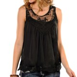 Panhandle Lace Chiffon Tank Top (For Women)