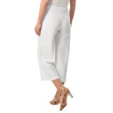 Joan Vass Cotton Crop Pants - Elastic Pull-On Waist (For Women)