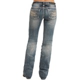 Rock & Roll Cowgirl Rival Embroidery Jeans - Mid Rise, Bootcut (For Women)