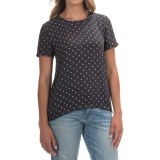 Chiffon Leaf-Print Shirt - Short Sleeve (For Women)