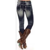 Rock & Roll Cowgirl Heavy Ivory Skinny Jeans - Low Rise (For Women)