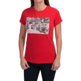 Barbour Printed Cotton Round Neck T-Shirt - Short Sleeve (For Women)