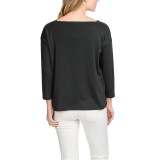 Lilla P Fine Rib Boat Neck Shirt - 3/4 Sleeve (For Women)